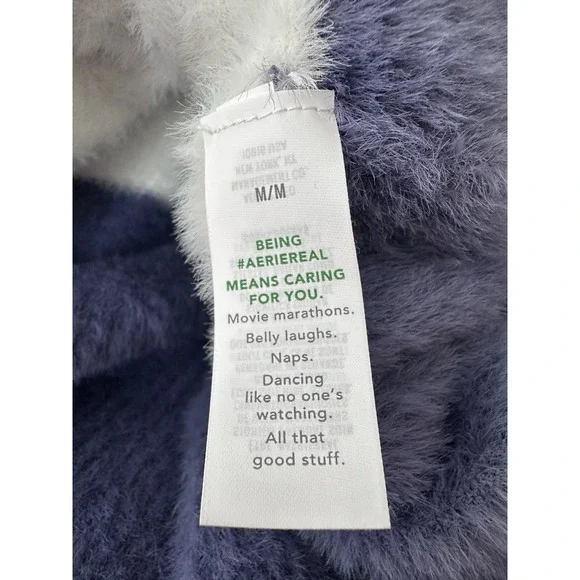 Aerie Campfire Chenille Stripe Sweater  American Eagle Womens Medium Soft Blue - Picture 6 of 7